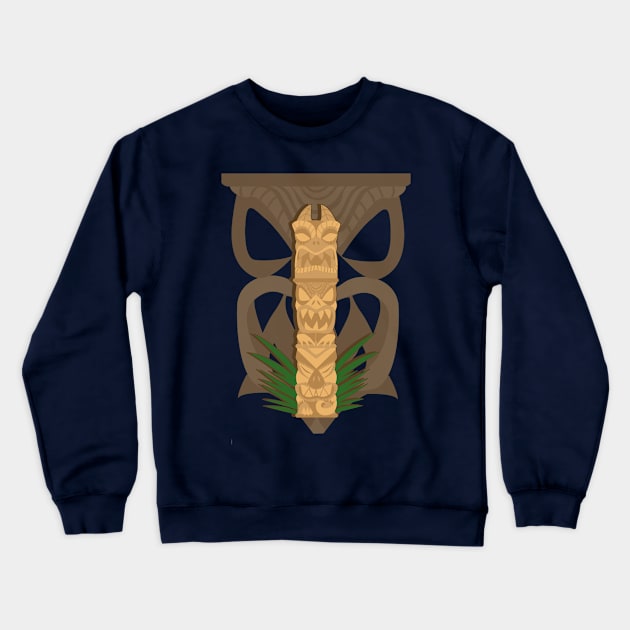 Dinosaur Tiki Totem Crewneck Sweatshirt by SakuraDragon